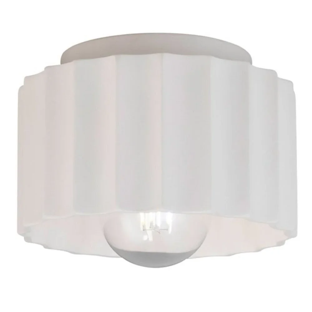 Ceramic Matte White Flush Mount Light Fixture
